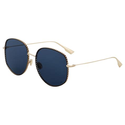 DiorByDior Gold Metal with Black Lacquer Pilot Sunglasses